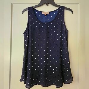 Navy polka dot tank top